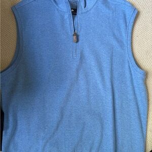 Jay Cotton Men’s Paulo Blue Soft Half-Zip Pullover Vest